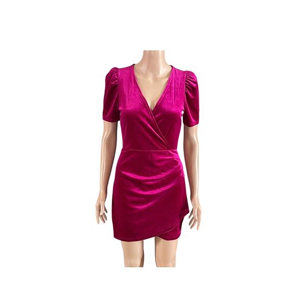wild fable Dresses & Skirts - Wild Fable Fuchsia Velvet Mini Dress XS